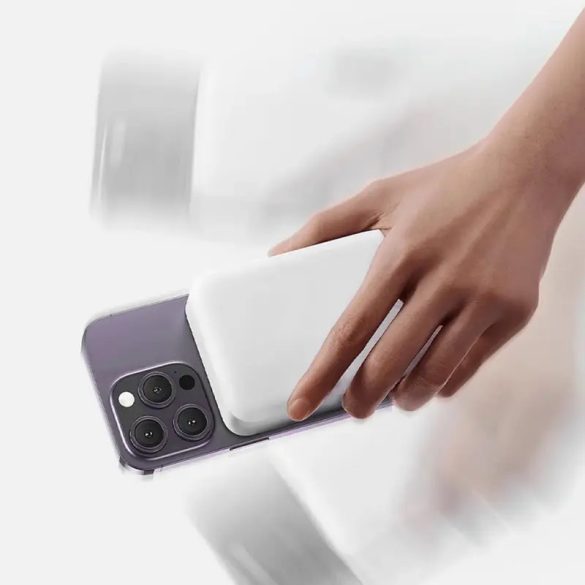 Dudao K26S MagSafe-kompatibilis powerbank 1xUSB-A és 1xUSB-C csatlakozással 5000mAh 20W - fehér