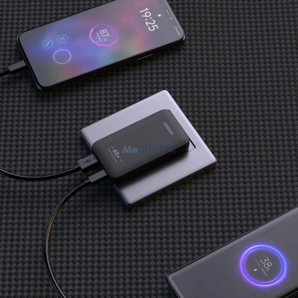 Dudao A65Q EU/US utazó töltő 1xUSB-A és 1xUSB-C csatlakozással 65W PD GaN - fekete
