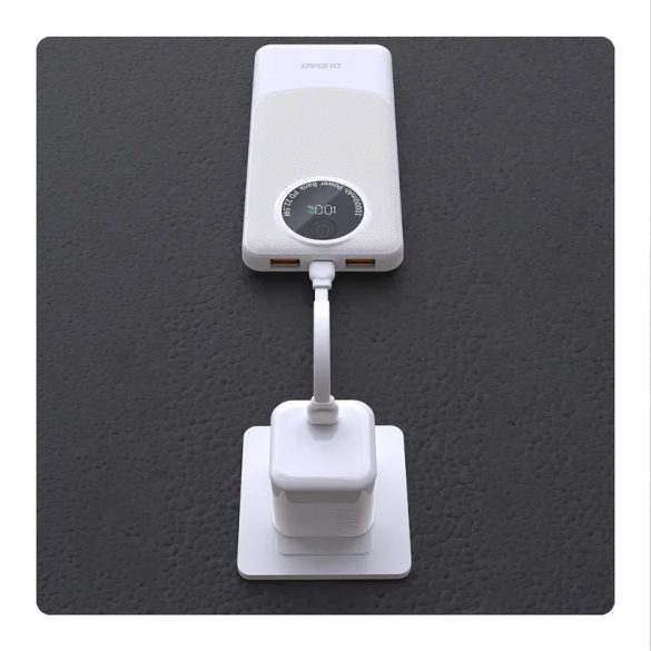 Dudao K12Pro powerbank 2xUSB-A és 1xUSB-C csatlakozással 20000mAh 22.5W PD - fehér