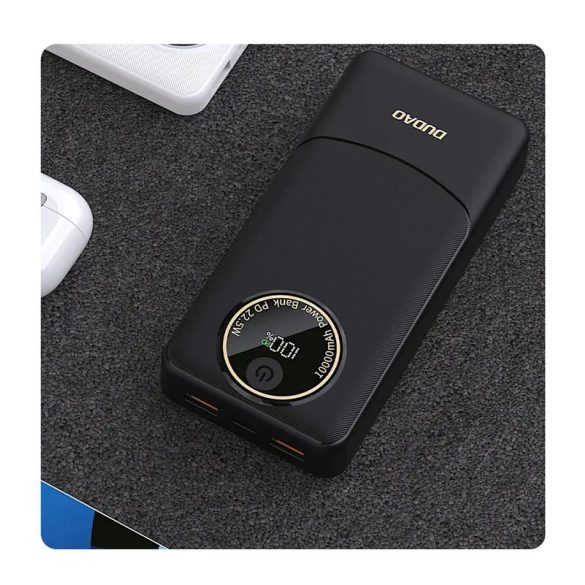 Dudao K12Pro powerbank 2xUSB-A és 1xUSB-C csatlakozással 20000mAh 22.5W PD - fekete
