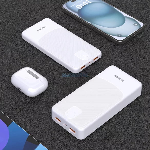 Powerbank Dudao K10 10000mAh 2.4A 2 x USB-A - fehér