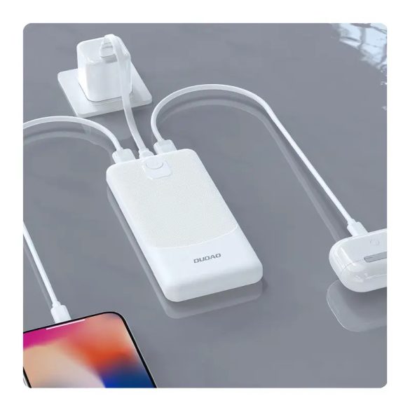 Dudao K10Pro powerbank 2xUSB-A csatlakozással 20000mAh 2.4A - fehér