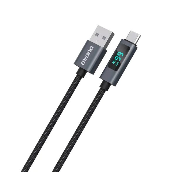 Dudao L7T USB-A - Type-C kábel LED kijelzővel 66W 1m - fekete
