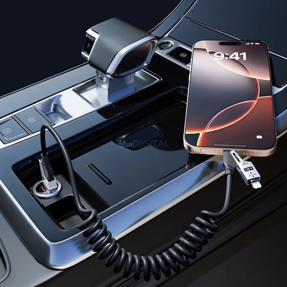 Dudao L20 Pro 4 1-ben USB-A / USB-C - Lightning / USB-C kábel - Fekete