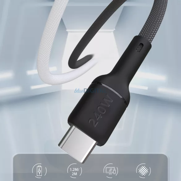 Dudao L9C Max 240W PD USB-C - USB-C kábel 1.2m - Fekete