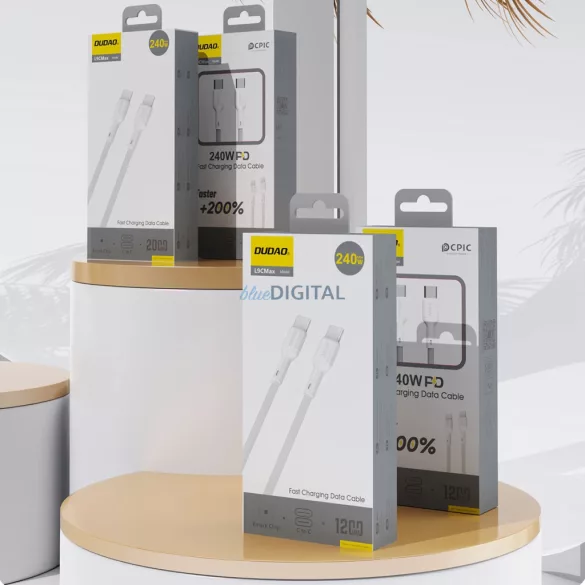 Dudao L9C Max 240W PD USB-C - USB-C 2m kábel - Fehér