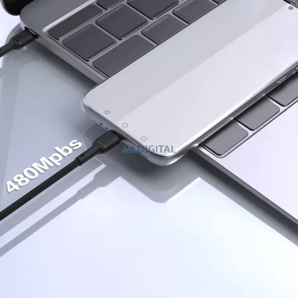Dudao L9C Max 240W PD USB-C - USB-C 2m kábel - Fekete