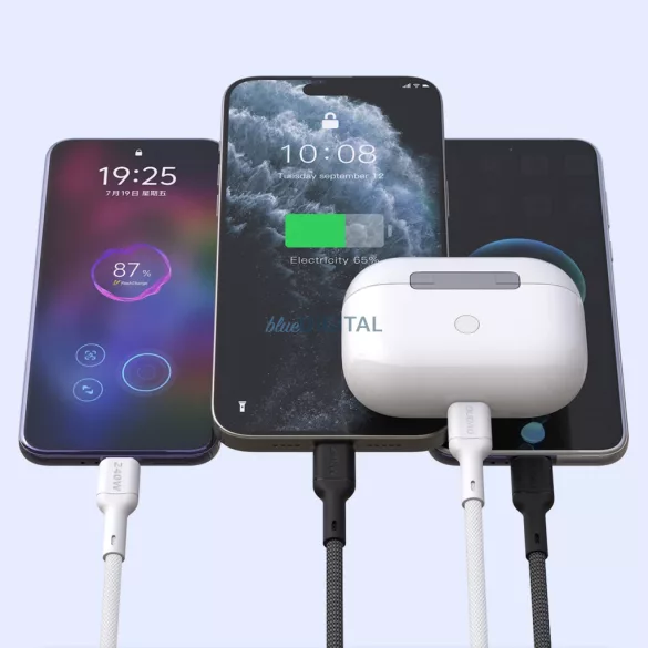 Dudao L9C Max 240W PD USB-C - USB-C 2m kábel - Fekete