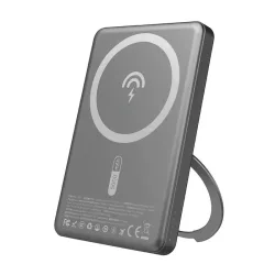   Dudao K28S MagSafe-kompatibilis powerbank 1xUSB-C csatlakozással kitámasztóval 5000mAh 20W PD - szürke