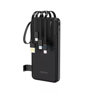 Dudao K11 10000mAh Powerbank beépített kábelekkel - Fekete