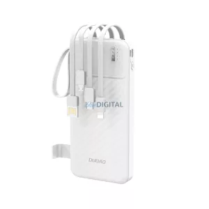 Dudao K11 10000mAh Powerbank beépített kábelekkel - fehér