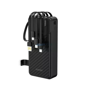 Dudao K11 Pro 20000mAh Powerbank beépített kábelekkel - Fekete