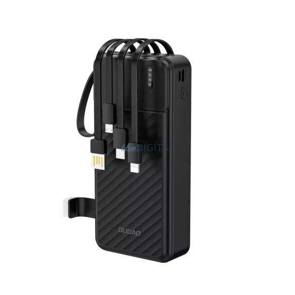 Dudao K11 Pro 20000mAh Powerbank beépített kábelekkel - Fekete