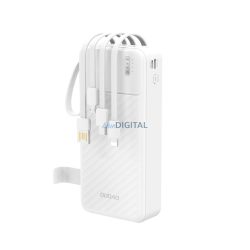   Dudao K11 Pro 20000mAh Powerbank beépített kábelekkel - Fehér színű