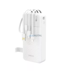 Dudao K11 Pro 20000mAh Powerbank beépített kábelekkel - Fehér színű