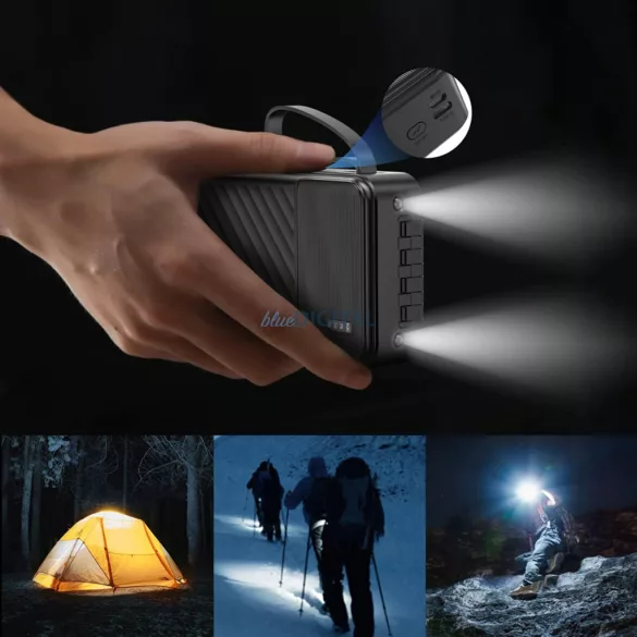 Dudao K11 Pro 20000mAh Powerbank beépített kábelekkel - Fehér színű