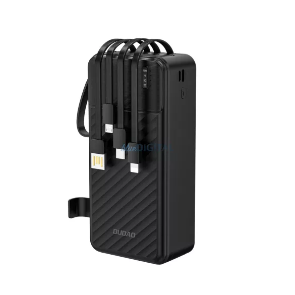 Dudao K11 Max 30000mAh Powerbank beépített kábelekkel - Fekete