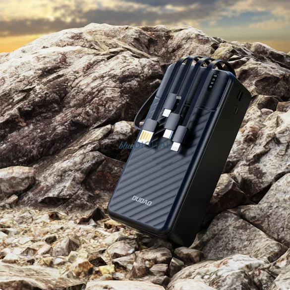 Dudao K11 Max 30000mAh Powerbank beépített kábelekkel - Fekete