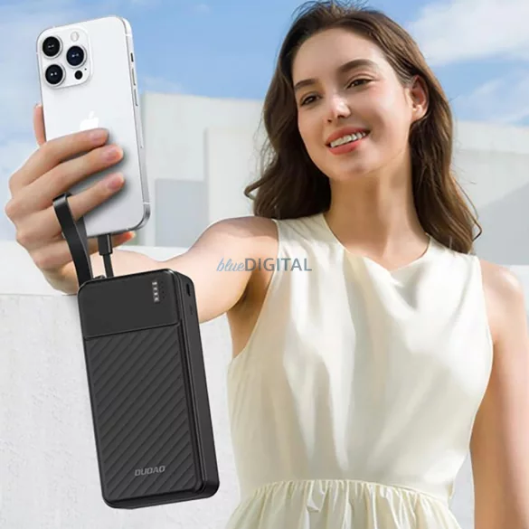 Dudao K11 Max 30000mAh Powerbank beépített kábelekkel - Fekete