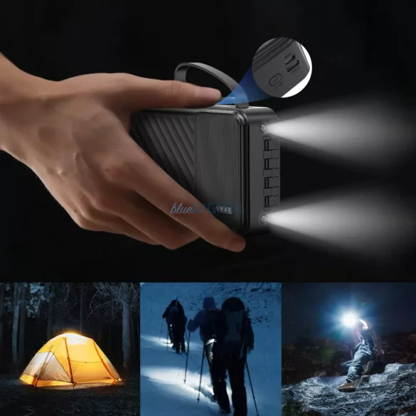 Dudao K11 Max 30000mAh Powerbank beépített kábelekkel - Fekete