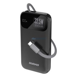   Dudao K31 10000 mAh 22.5W PD Powerbank beépített kábellel - Fekete