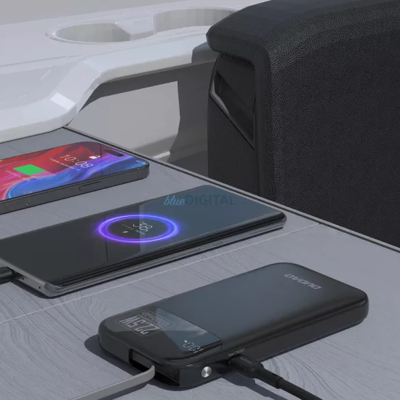 Dudao K31 10000 mAh 22.5W PD Powerbank beépített kábellel - Fekete