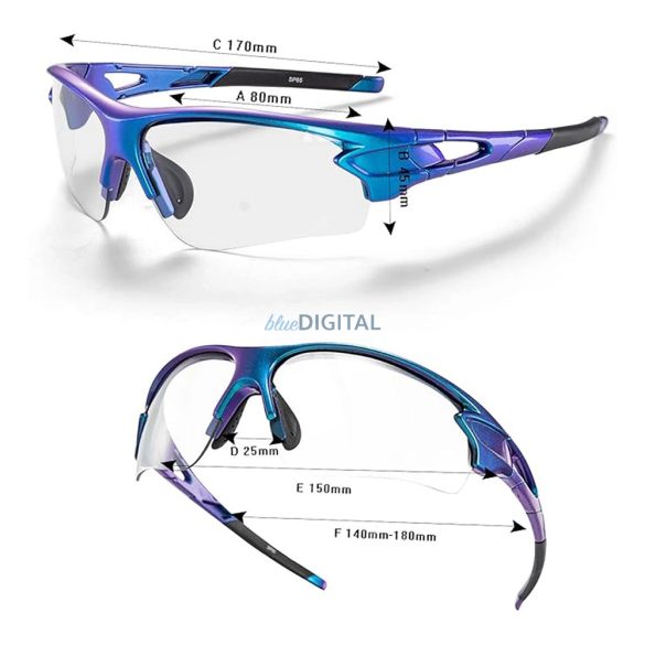 Rockbros 10069 fotokróm UV400 kerékpáros szemüveg - kék