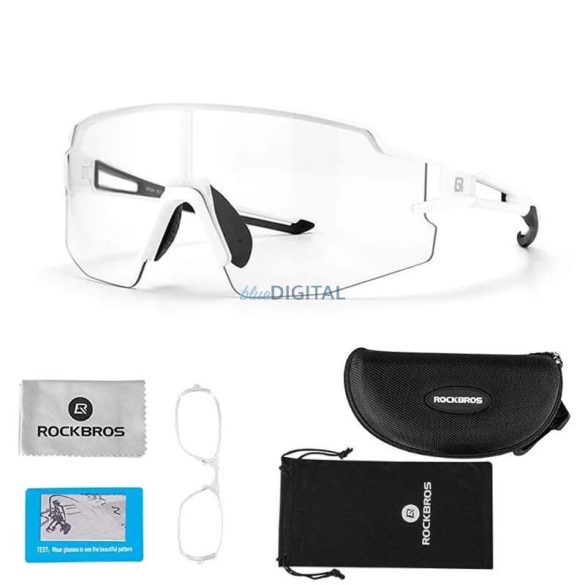 Rockbros 10172 fotokróm UV400 kerékpáros szemüveg - fehér