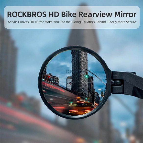 Rockbros 26210001003 bal oldali visszapillantó kerékpár tükör - fekete