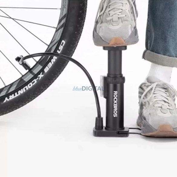 Rockbros 42610002001 padlós kerékpárpumpa nyomásmérővel - fekete