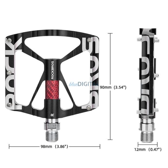 Rockbros 37213071001 Alumínium ötvözetből készült kerékpár pedál szett - Fekete