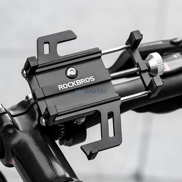 Rockbros 699-BK Alumínium ötvözetből készült kerékpáros telefontartó - Fekete