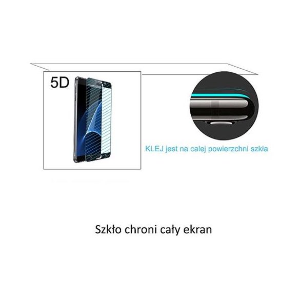 IPHONE 7/8 / SE 2020-ban - edzett üveg üvegfólia 0,3 mm 5D Fekete