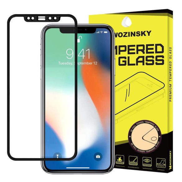Wozinsky edzett üveg FullGlue Super Tough képernyővédő fólia Teljes Képernyős kerettel telefon tok telefontok barát Apple iPhone XR fekete kijelzőfólia üvegfólia tempered glass