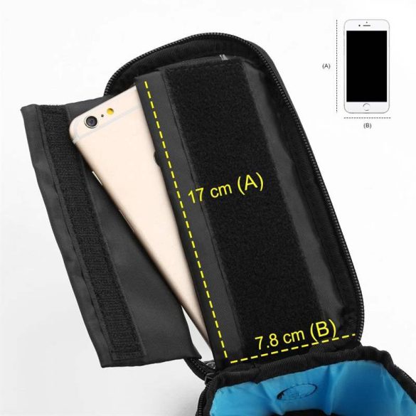 Wozinsky kerékpár első tároló táska kerékpár vázra Phone telefon tok telefontok (hátlap) tok 6,5 hüvelykes max 1,5L fekete (WBB2BK)
