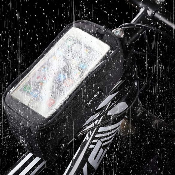 Wozinsky kerékpár első tároló táska kerékpár vázra Phone Case 6,5 hüvelykes max 1L fekete (WBB6BK)
