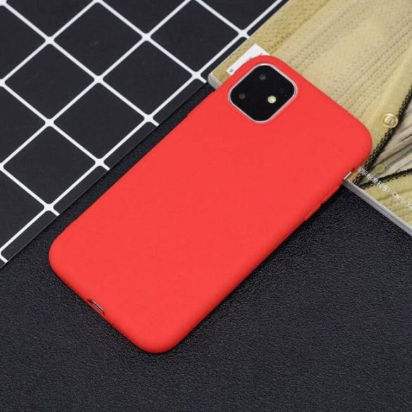 Szilikon tok lágy rugalmas gumi védőborítás iPhone 11 Pro piros telefontok