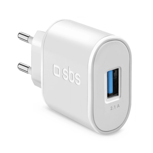 SBS TETR1USB2AWFAST hálózati töltő 1xUSB-A csatlakozással 10W 2.1A - fehér