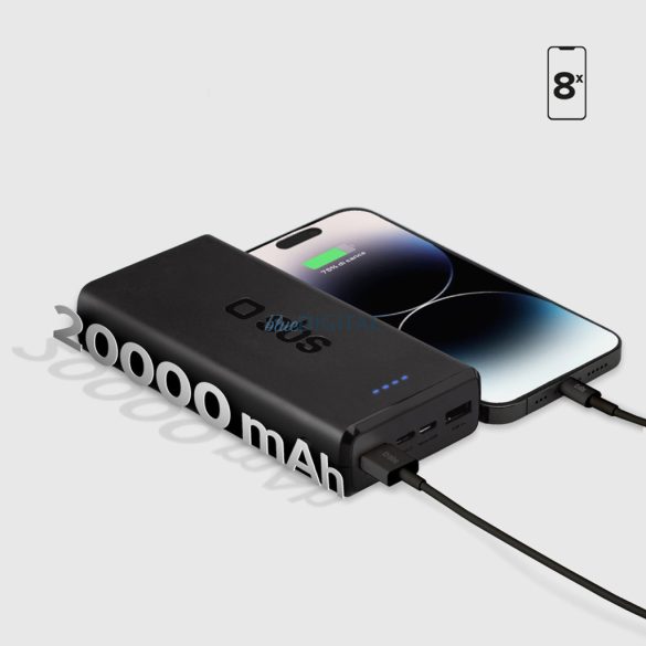 SBS TTBB20000FASTK powerbank 2xUSB-A és 1xUSB-C csatlakozással 20000mAh 10W - fekete