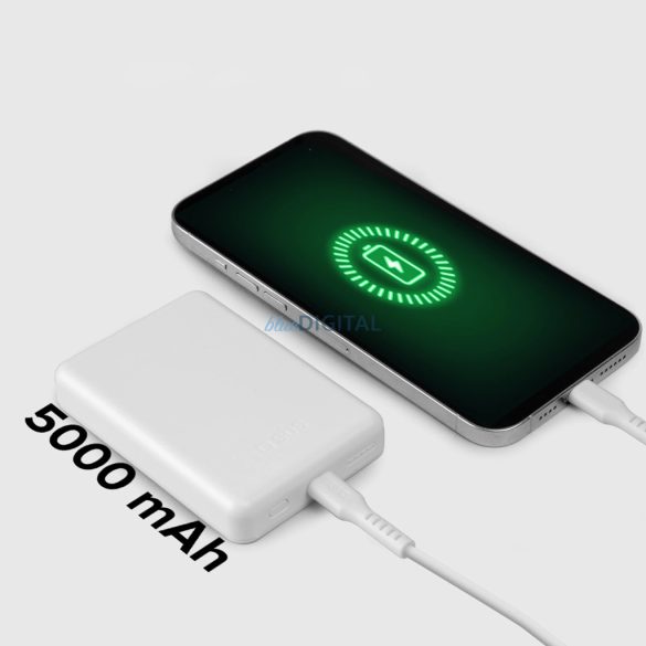 SBS TEBB5000MAG1CW indukciós powerbank 1xUSB-C csatlakozással 5000mAh 10W - fehér