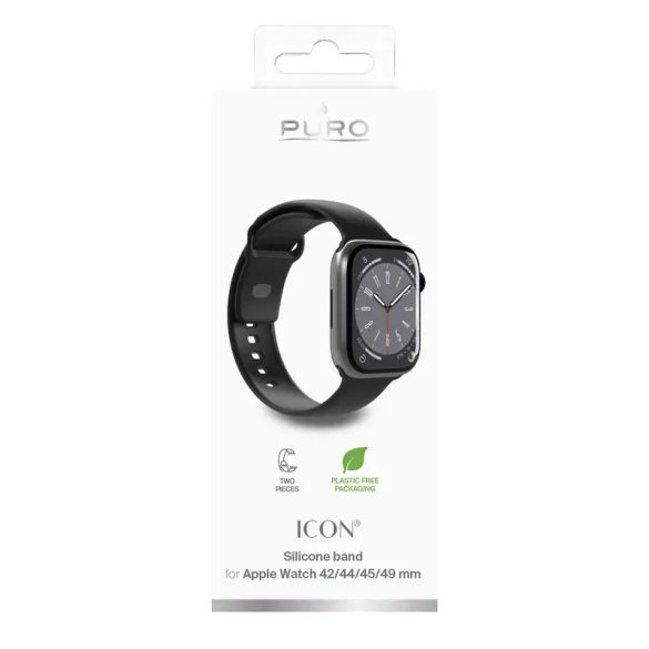 Puro Icon csereszíj Apple Watch 42 / 44 / 45 / 49 mm - fekete