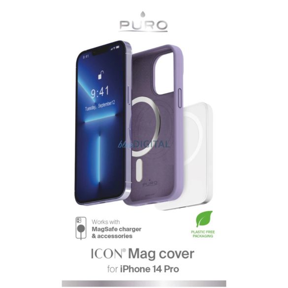 Puro Icon Mag MagSafe-kompatibilis tok iPhone 14 Pro - lila