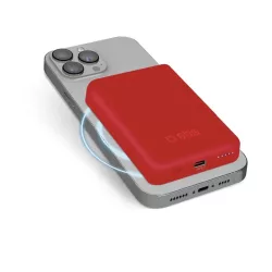   SBS TEBB5000MAG1CR indukciós powerbank 1xUSB-C csatlakozással 5000mAh 10W Qi - piros