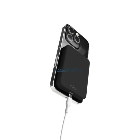 Puro Mini indukciós powerbank 1xUSB-C csatlakozással 4200mAh 15W 2.4A Qi - fekete