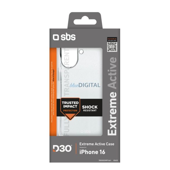 SBS Extreme Active D3O tok iPhone 16 - átlátszó