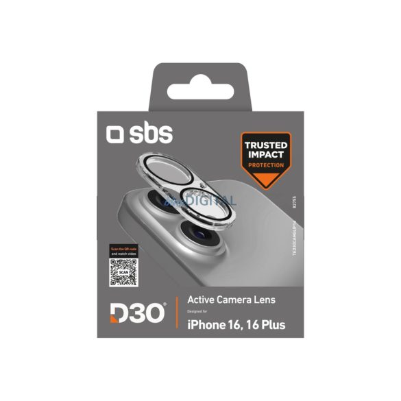 SBS Active D3O kamera lencse védő fólia iPhone 16 / 16 Plus