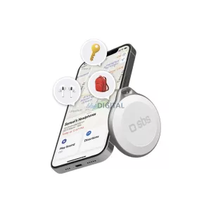 SBS Track My Circle vízálló IP65 helymeghatározó kompatibilis Apple Find My készülékkel - Fehér