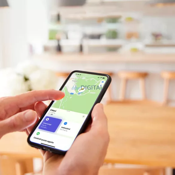 SBS Track My Circle vízálló IP65 helymeghatározó kompatibilis Apple Find My készülékkel - Fekete