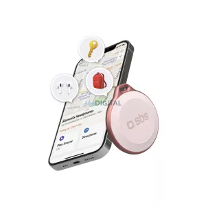 SBS Track My Circle vízálló IP65 helymeghatározó kompatibilis Apple Find My készülékkel - rózsaszín