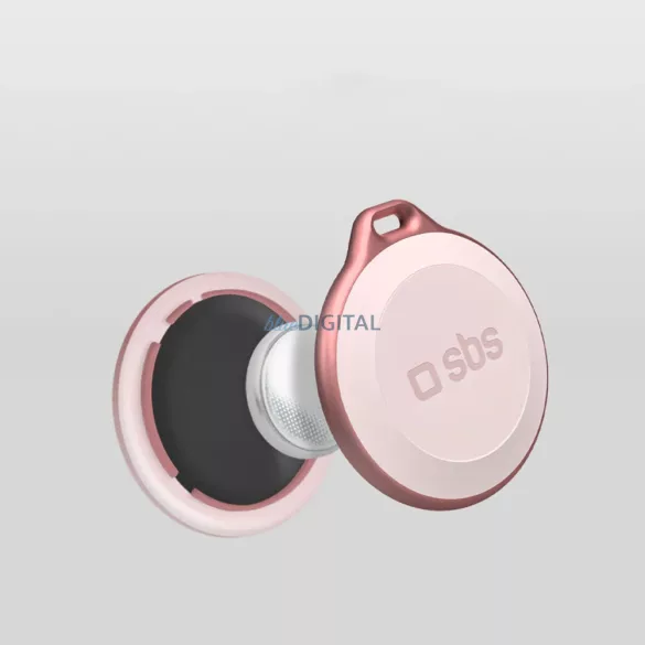 SBS Track My Circle vízálló IP65 helymeghatározó kompatibilis Apple Find My készülékkel - rózsaszín